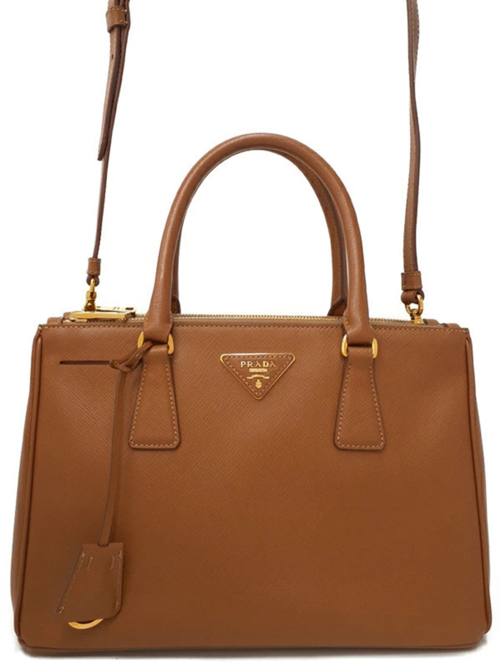 Prada Galleria Saffiano Leather Shoulder Bag Brown